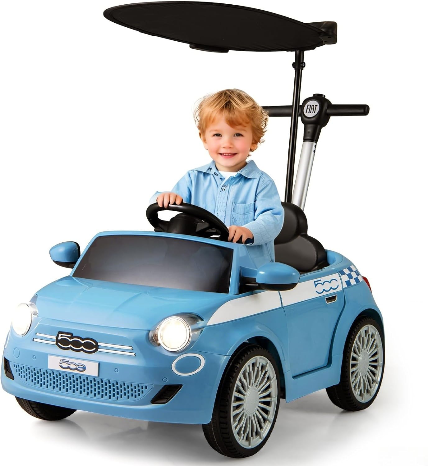 Licensed Fiat 500 Ride on Push Car by , 3 in 1 Baby Stroller Sliding Walking Car
