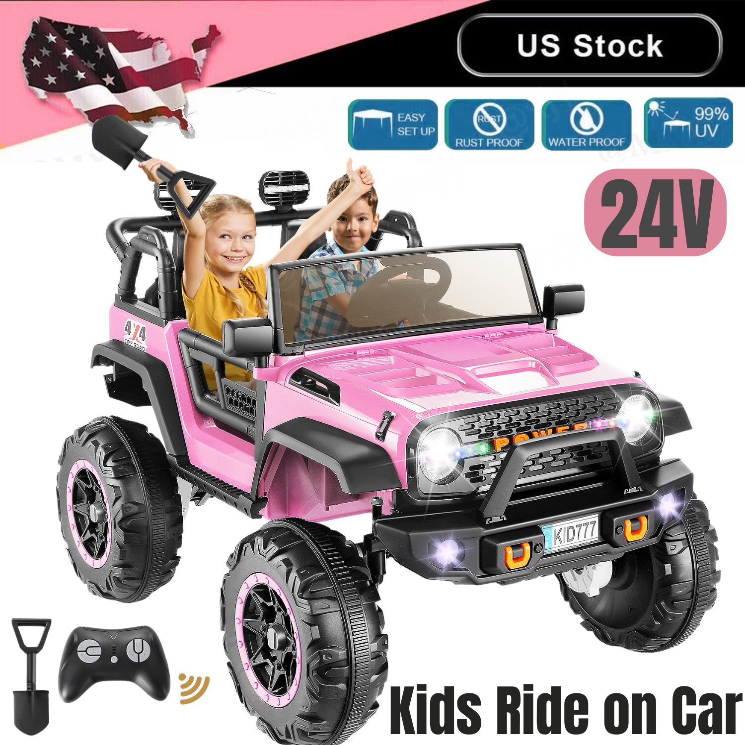 24V Kids Ride on Car,Electric Truck 400W Motor 3 Speed 4×4 Powerful Engine Gift
