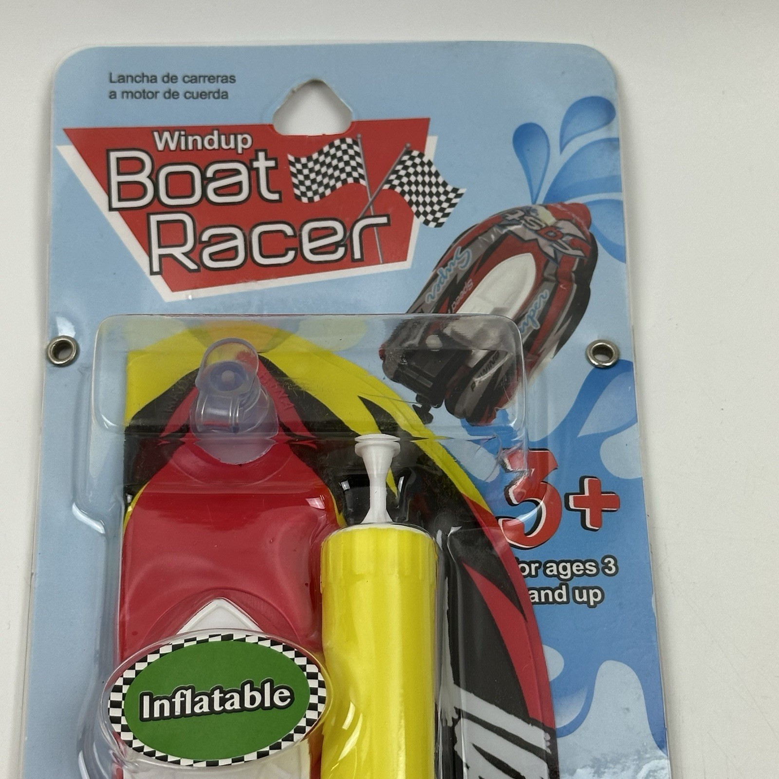 Items 4U! Windup Boat Racer Inflatable Toy Boat (ages 3+) New/Sealed