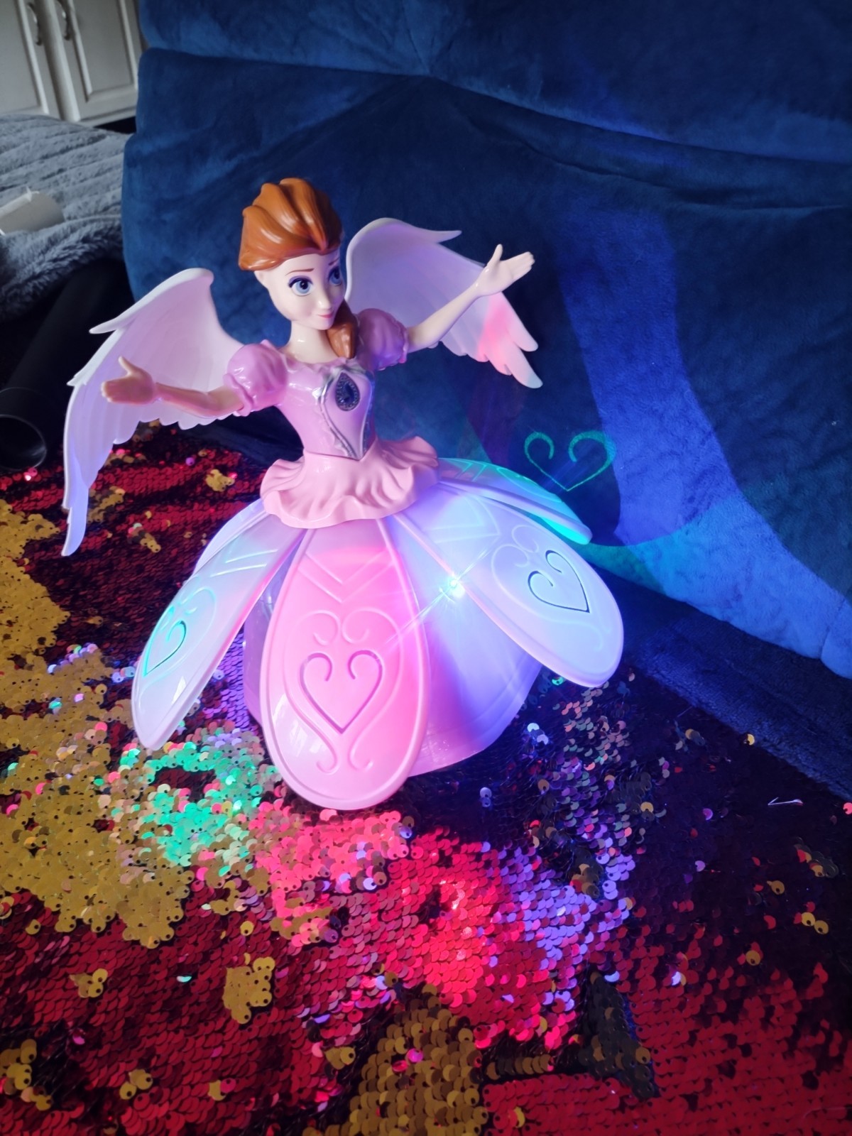 Dancing Angel Lighting Music Rotate Beautiful Doll Robot Toy Best Gift For Girls