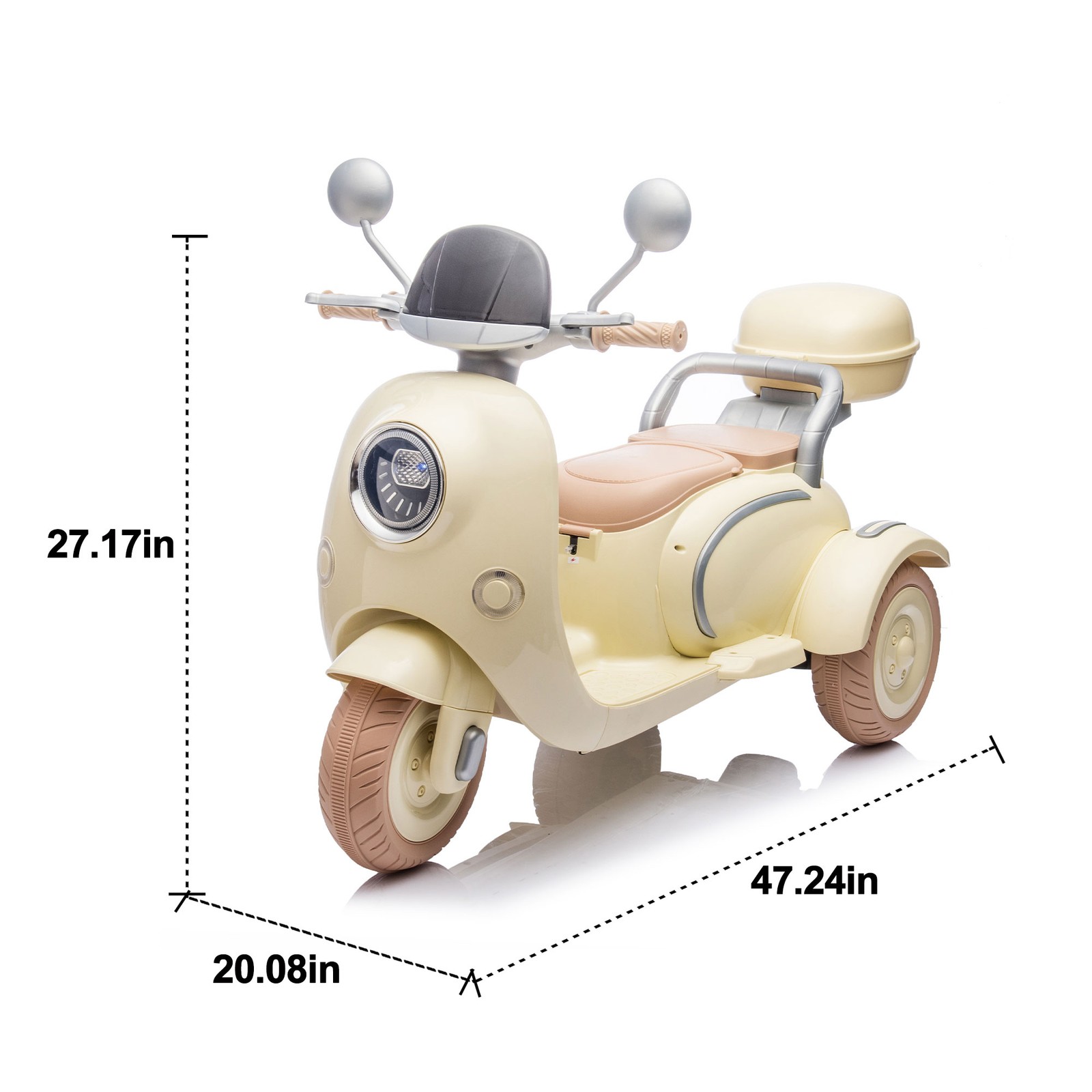 12V Two Motors Kids Ride On Level Up Two-seater 3 Wheel Toy for Kids 3-6