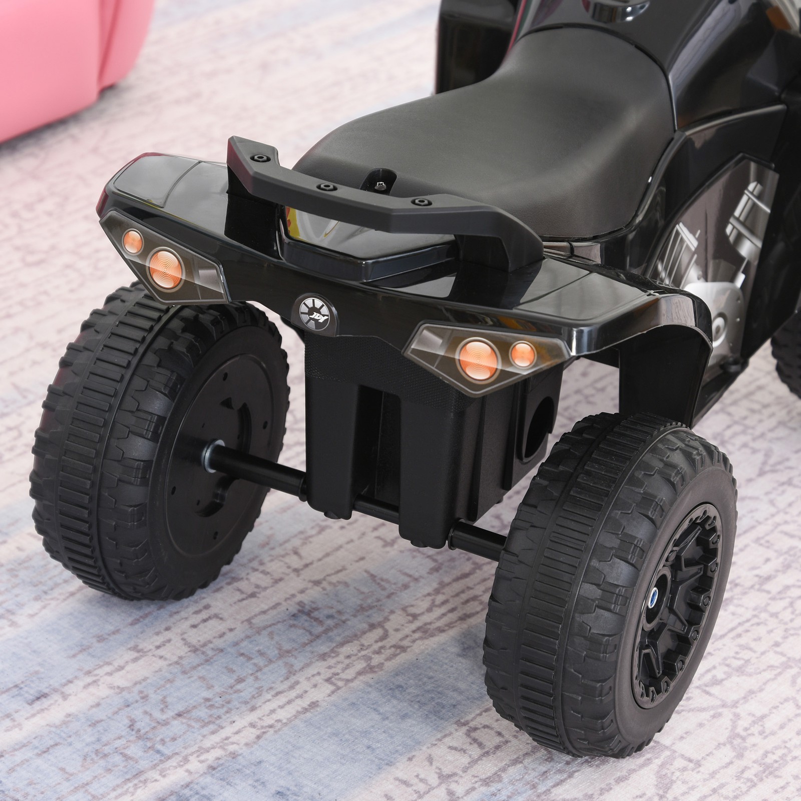 NO Power Kids Ride On Push Car, w/ Music, Lights for 1.5-3, Black