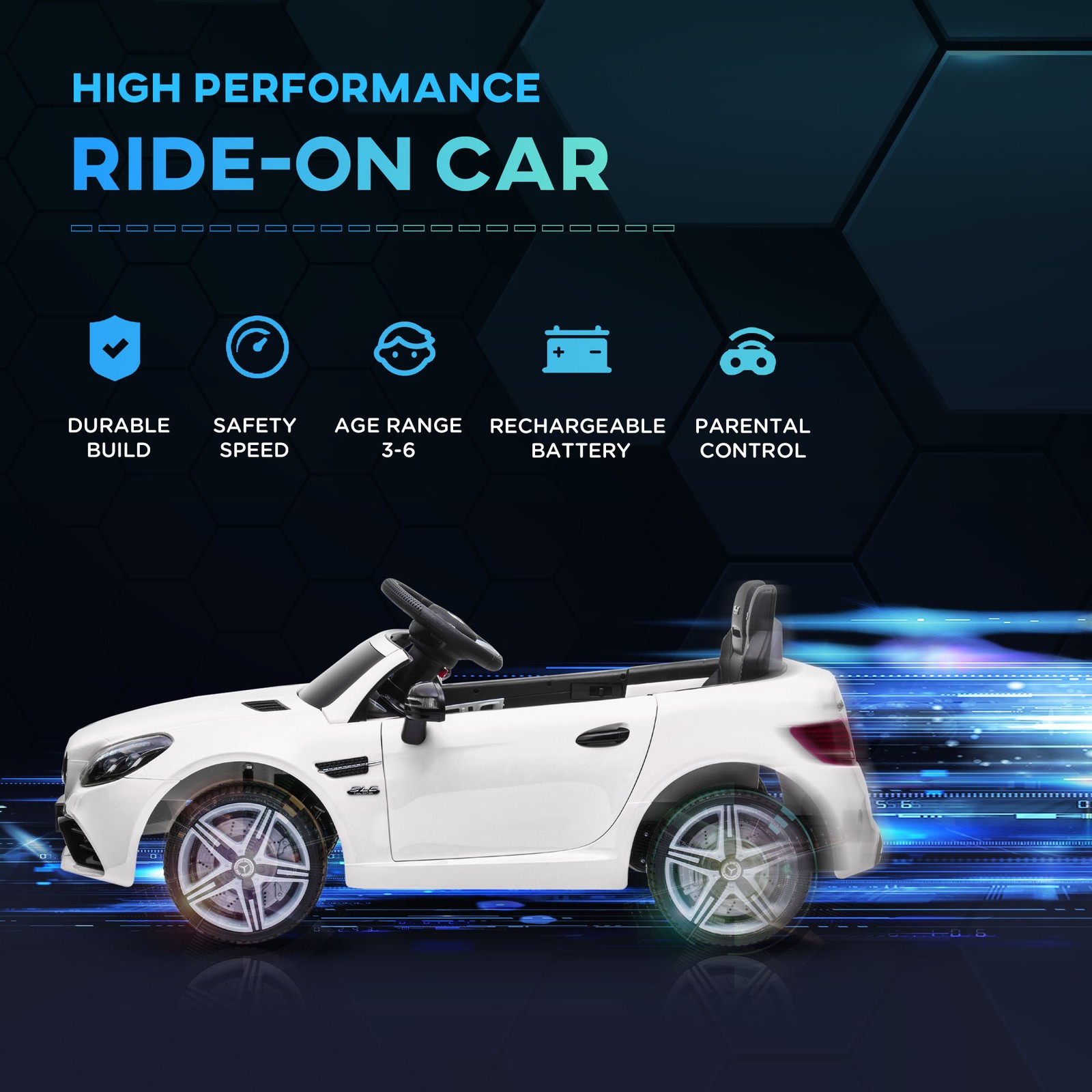 12V Kids Electric Ride On Car with Remote Control Battery Powered for 3-6 Years