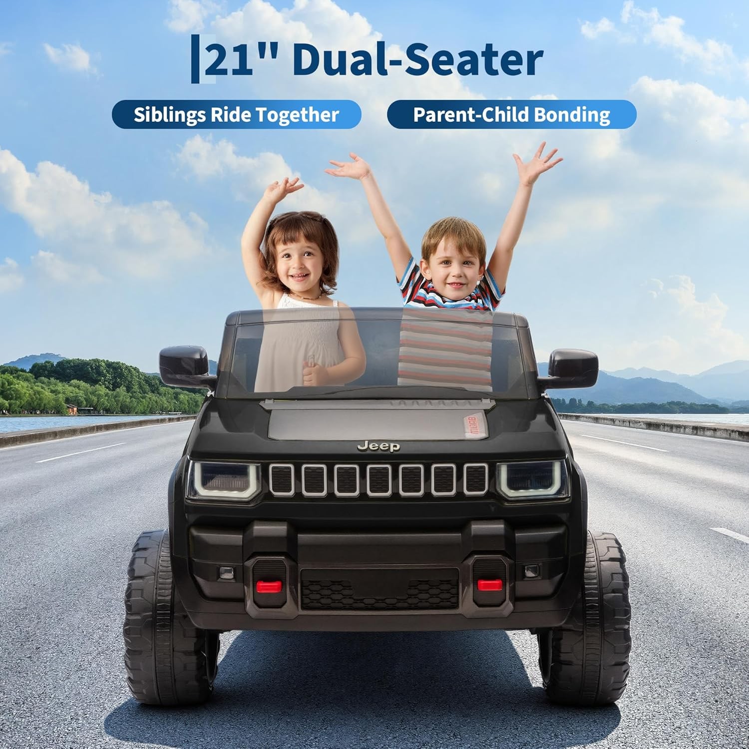 24V 2 Seater Kids Ride on Car Electric Truck Toys for Big Kids Ages 3-8