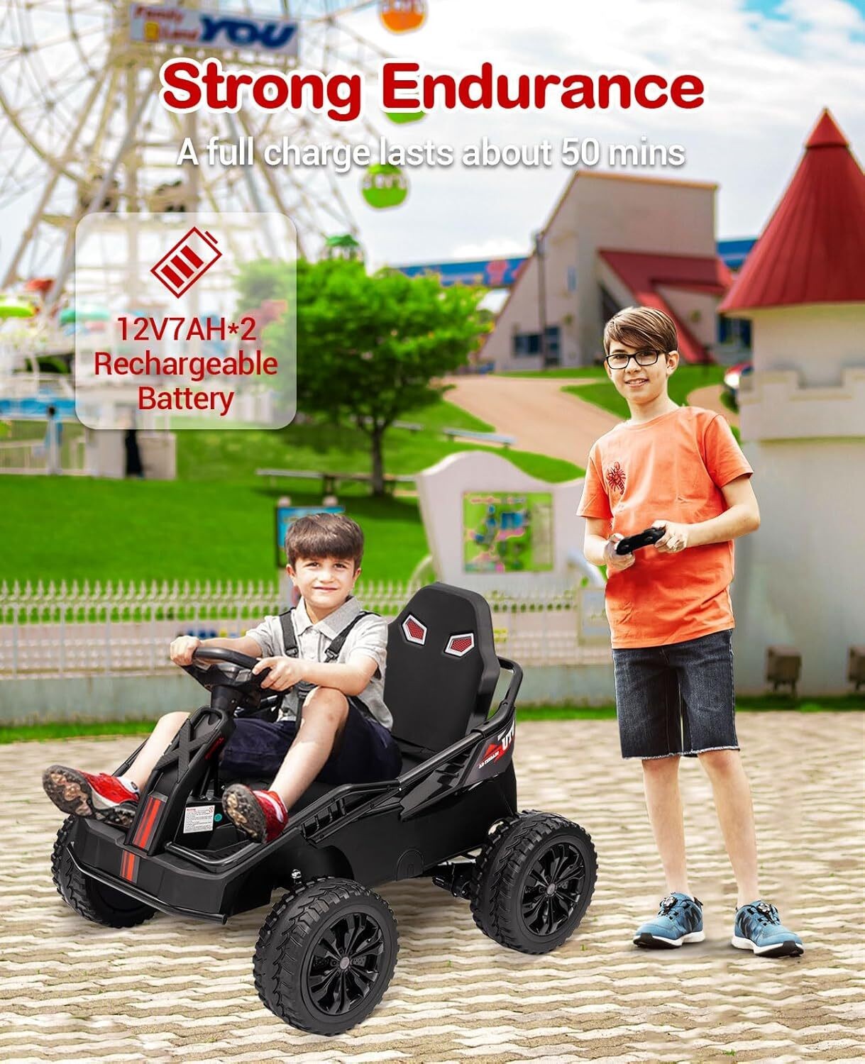 24V Ride On Toys 4WD Power 200W Motors Kids Electric UTV Car with Parent Control