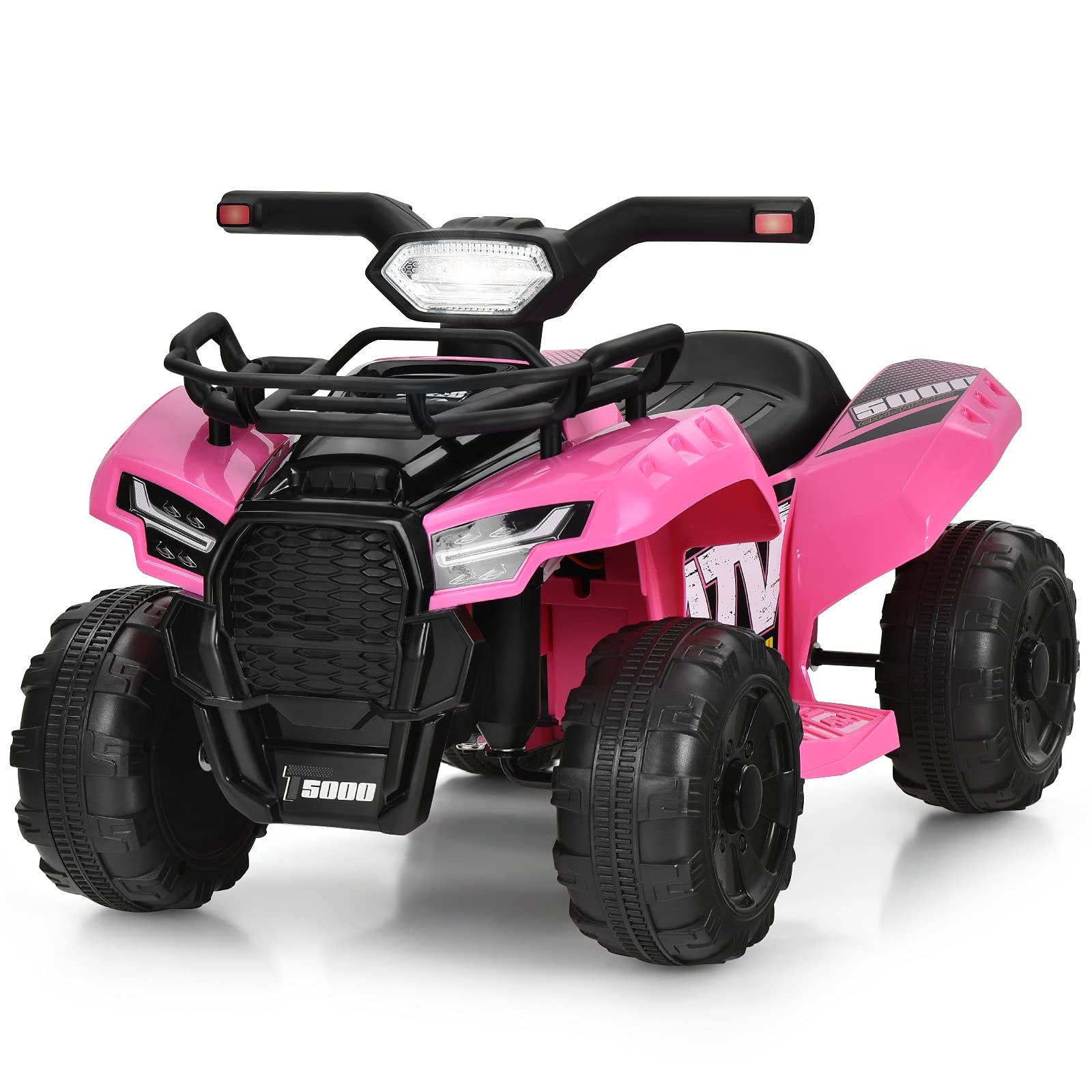 Kids ATV 6V Battery Powered Electric 4 Wheeler Storage Basket Horn Pink