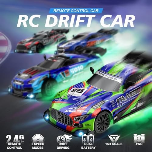 Drift RC Car for Electric Toy Car Hobby Racing Car Toys with 1-green
