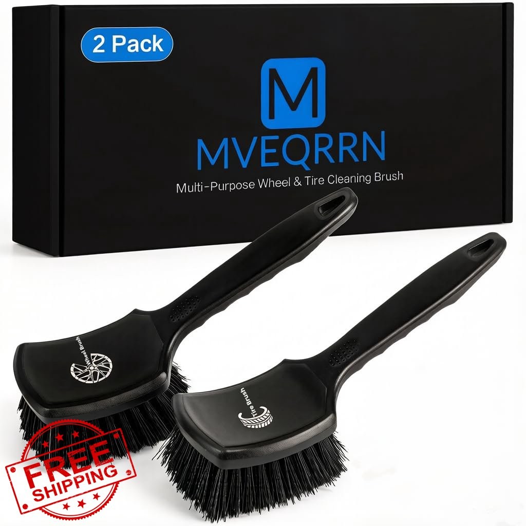 MVEQRRN Wheel Tire Brush Set Stiff Soft Black