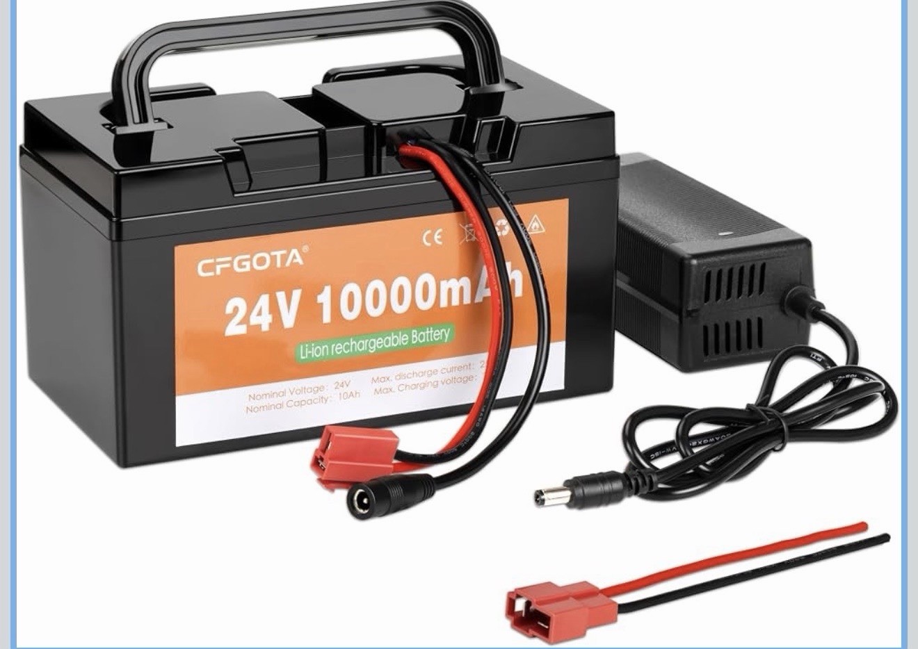24V 10Ah Lithium Battery w Charger for Ride-On Cars & Toys for Huffy Torex UTVs