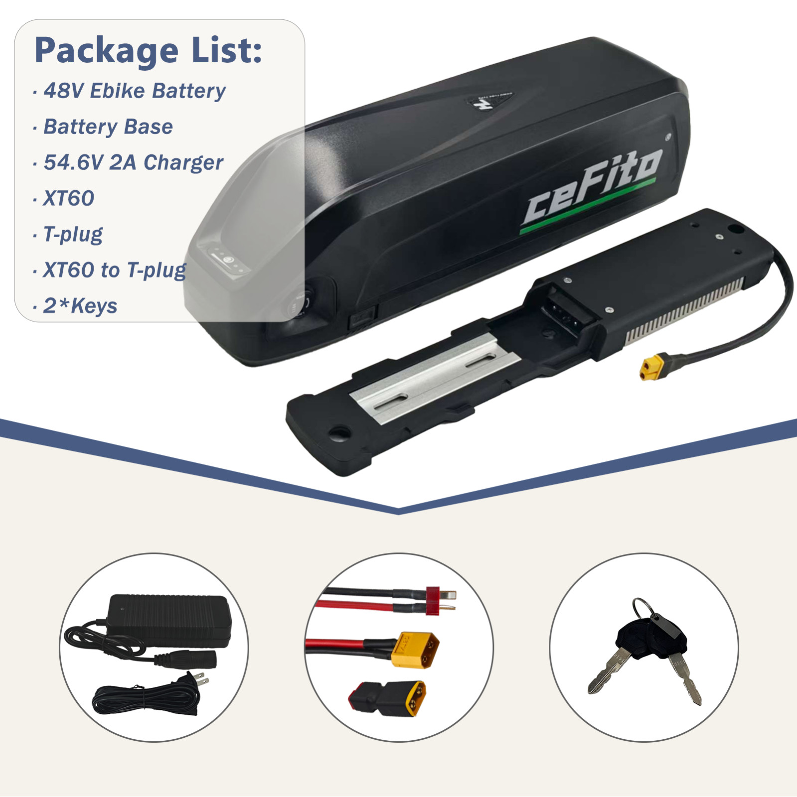 48V Electric Lithium Battery 48 Volt 10Ah 16Ah 20Ah Battery for 0-1500W Motor