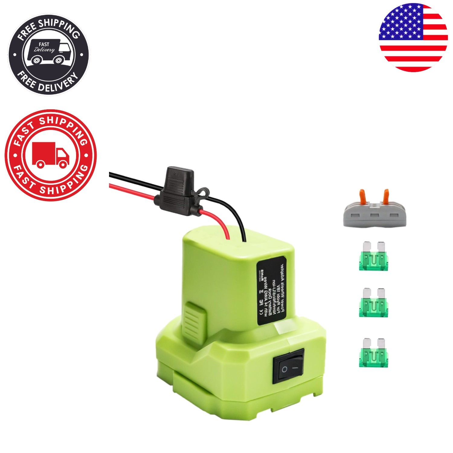 Power Wheels Battery Adapter for Ryobi 18V with 30A Fuse & Waterproof Design