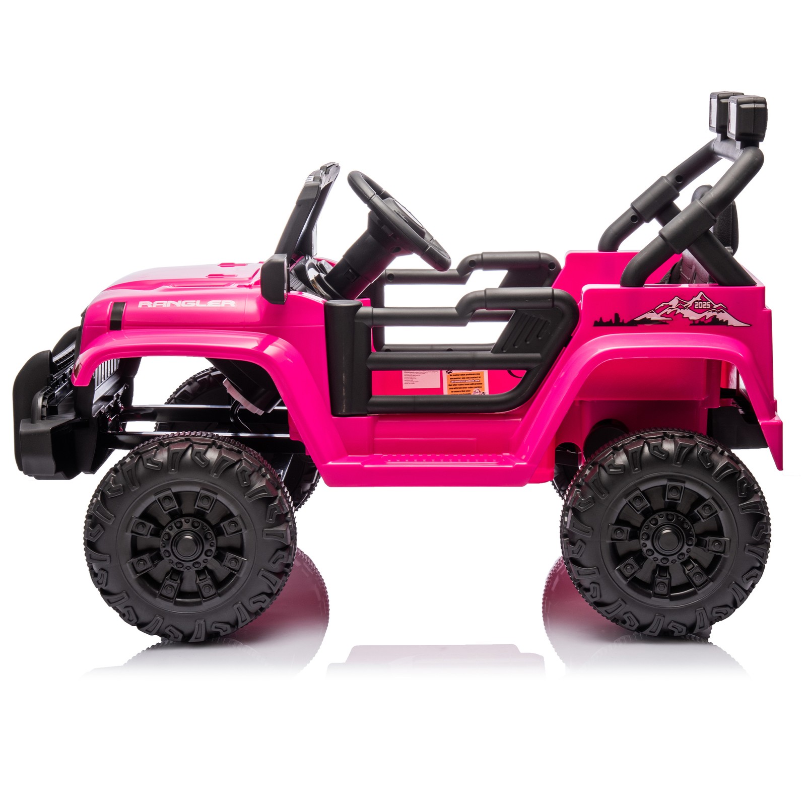 12V Kids Ride On Car Dual Drive 4 wheel With Bluetooth USB for Kids 2-4 Pink