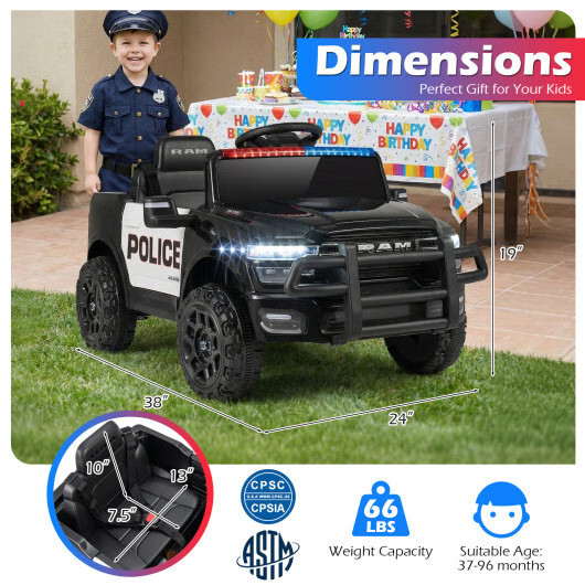 12V Kids Ride-On Truck Licensed RAM 3500 Battery Powered Car w/ Remote Control