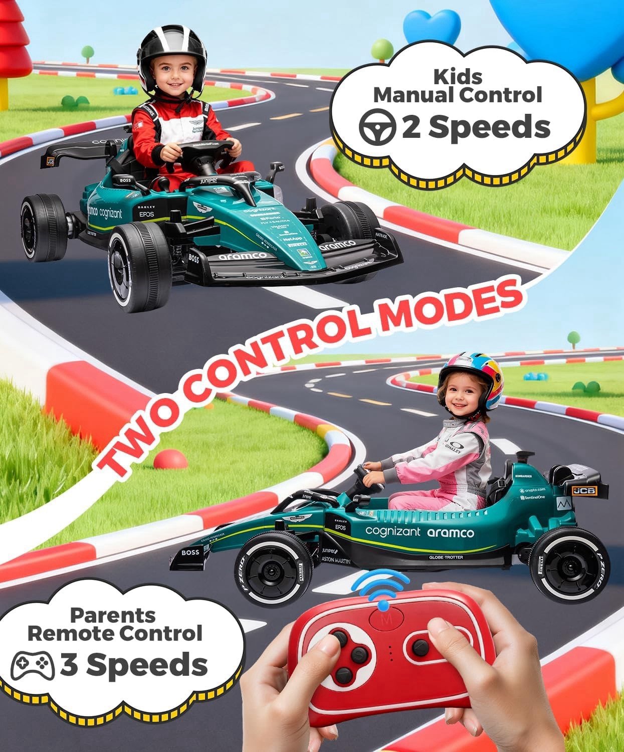 Electrical Car F1 Formula Race car Aston Martin Battery Powered Kids Ride-On
