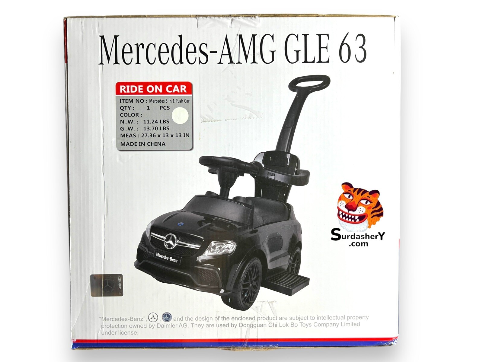 Mercedes Benz AMG GLE 63 3-In-1 Push Car *WHITE*