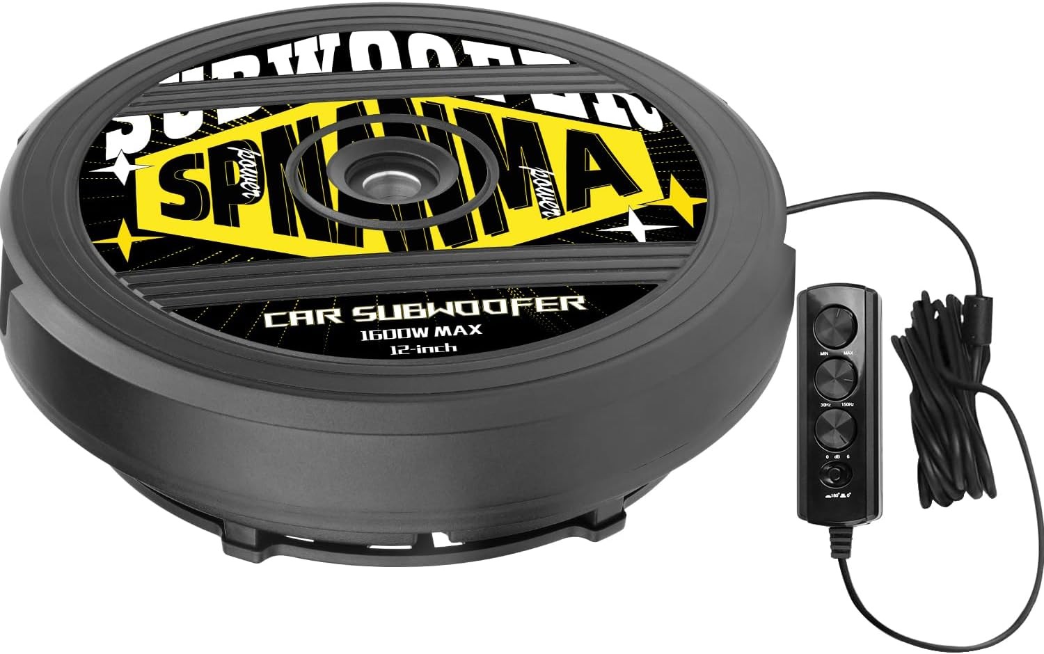 1600W 12″ Spare Tire Subwoofer with Built-in Amp, Anti-Theft Hidden Design, 4…