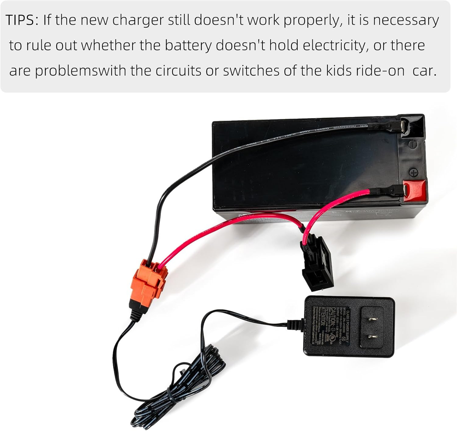 12 Volt Battery Charger for Ride on Toys and Battery Wire 12V Kids Ride on Car C