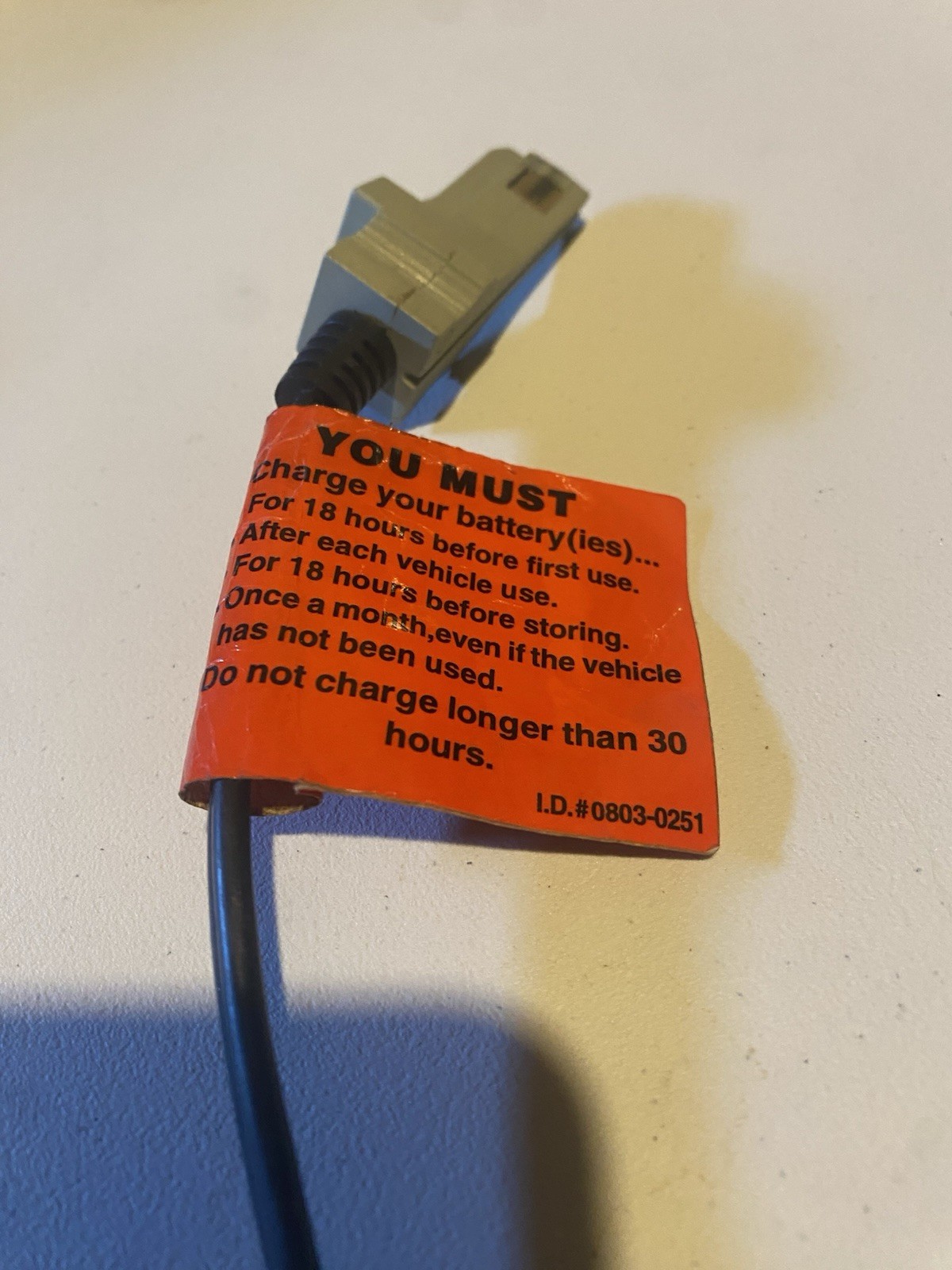 Power Wheels 12V Battery Charger Cord 00801-1480Genuine Fisher Price Original