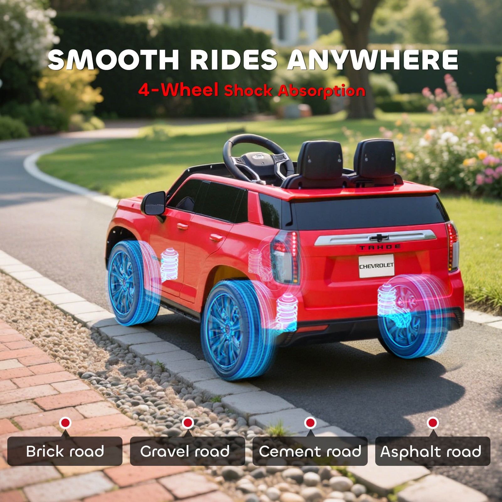 Licensed Chevrolet Electric Ride On Car, 12V 7AH Battery Power Ride On Toy Red