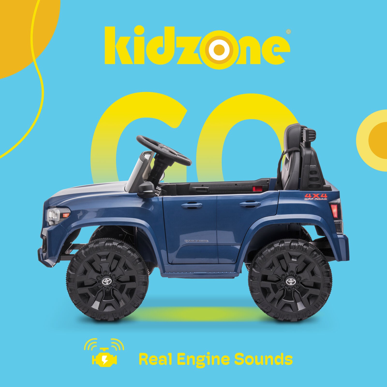 Kidzone 12V Ride-On Truck, Battery Powered Car for Kids – 7 Colors