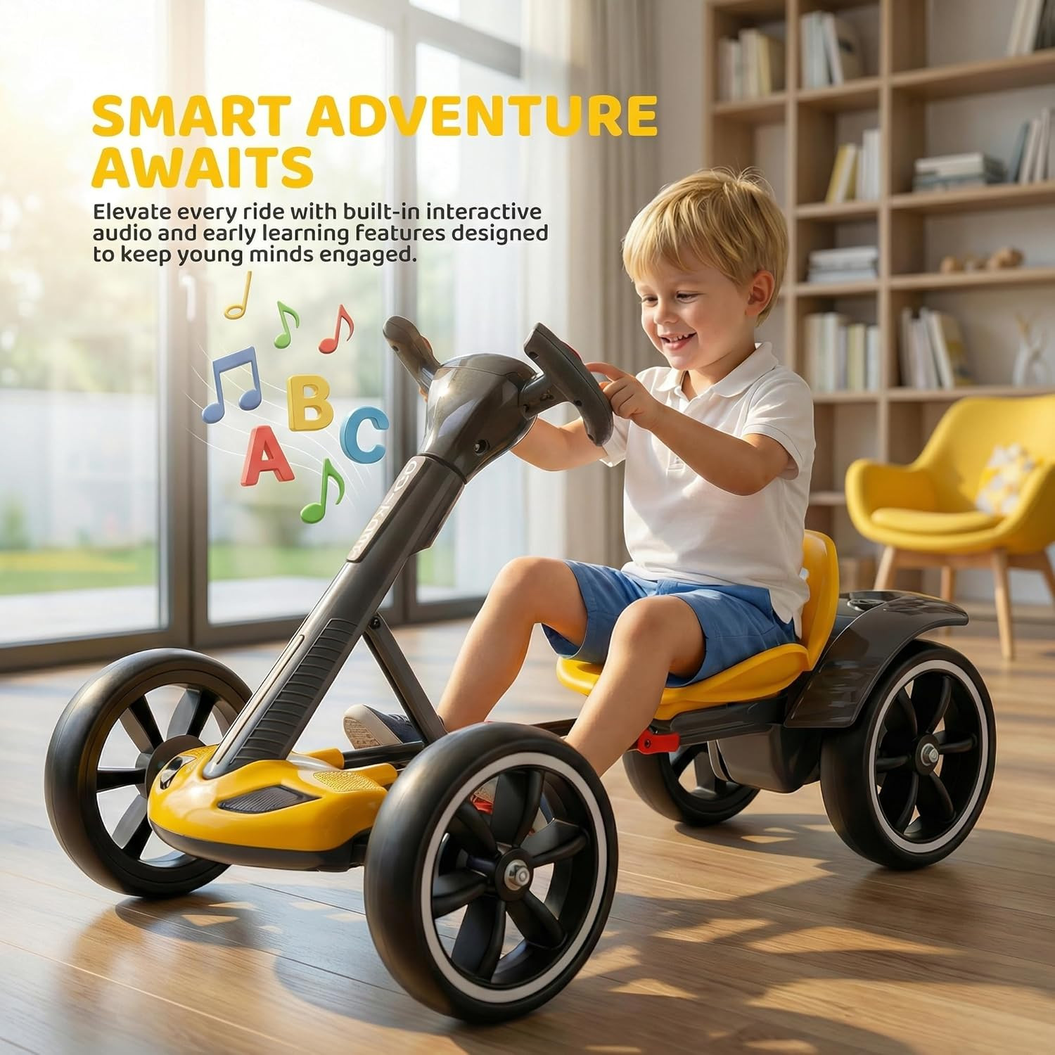 Electric Go Kart for Kids, Foldable Ride on Toy Car for Toddlers Ages 2-4, Zero