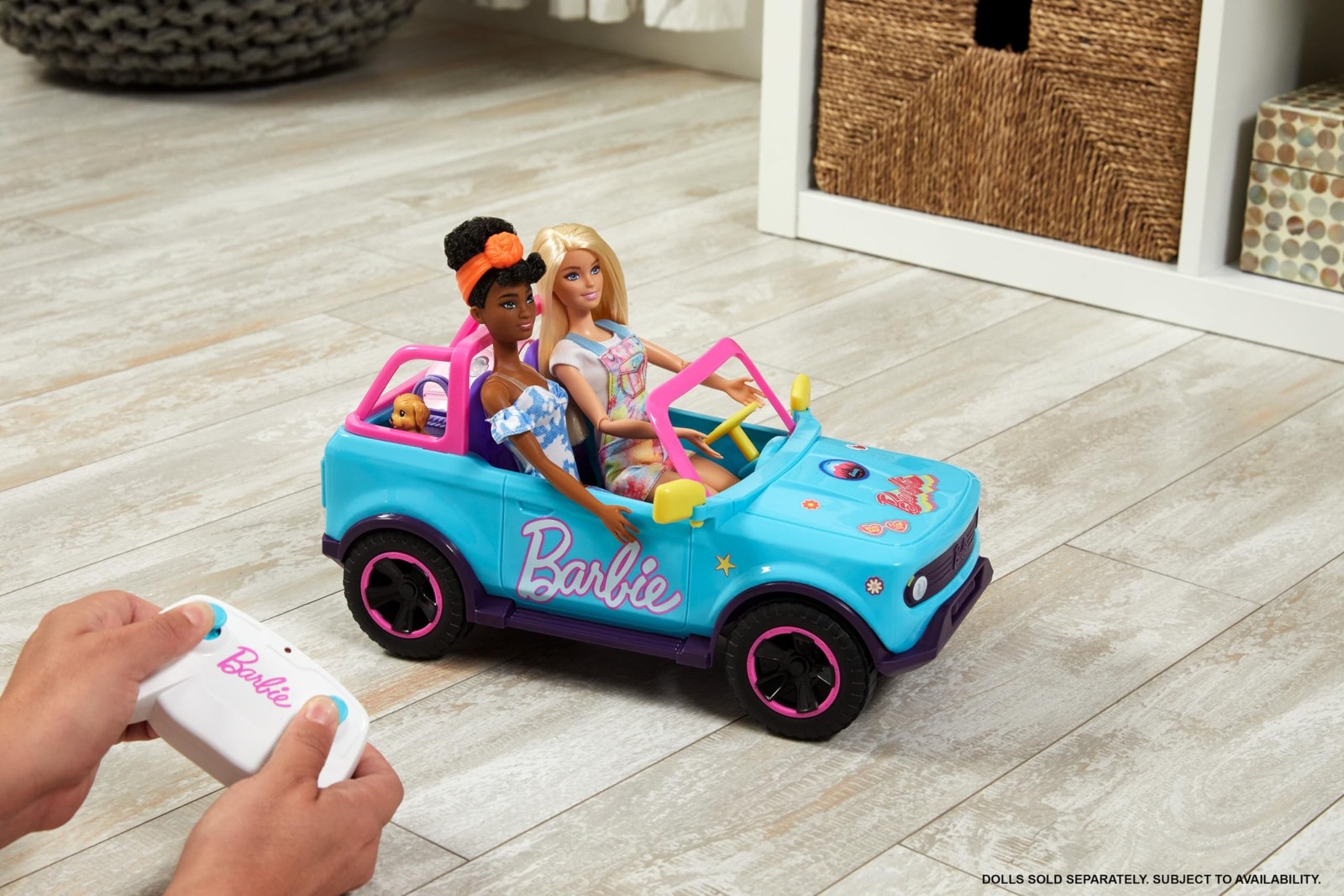 Hot Wheels Barbie RC SUV & Stickers, Can Hold & Store 2 Barbie Dolls & Access…