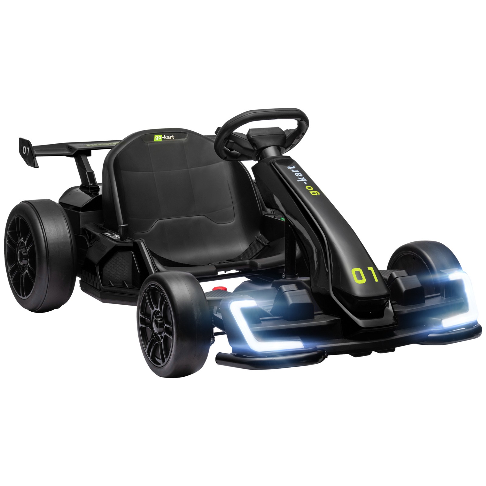 24V 7.5 MPH Electric Go Kart with Adjustable Seat, Slow Start, Black