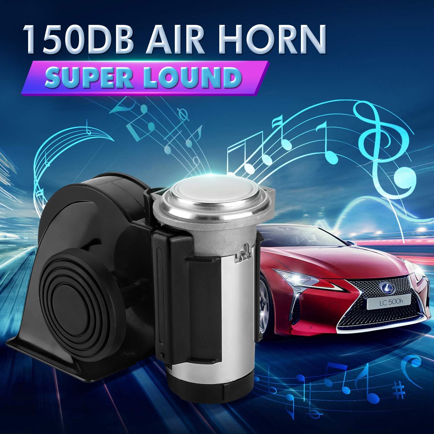 Train Horn Air Horn for Truck, 12V 150DB Snail Train Horn with Automotive Rel…