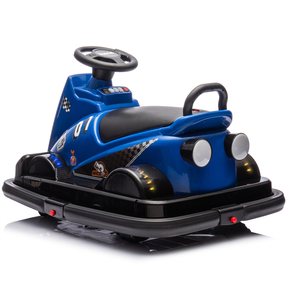 12V Kid Ride On Motor Bumper Car Rotate 360° In Place 1.55MPH Kid Toy Aged 3-5