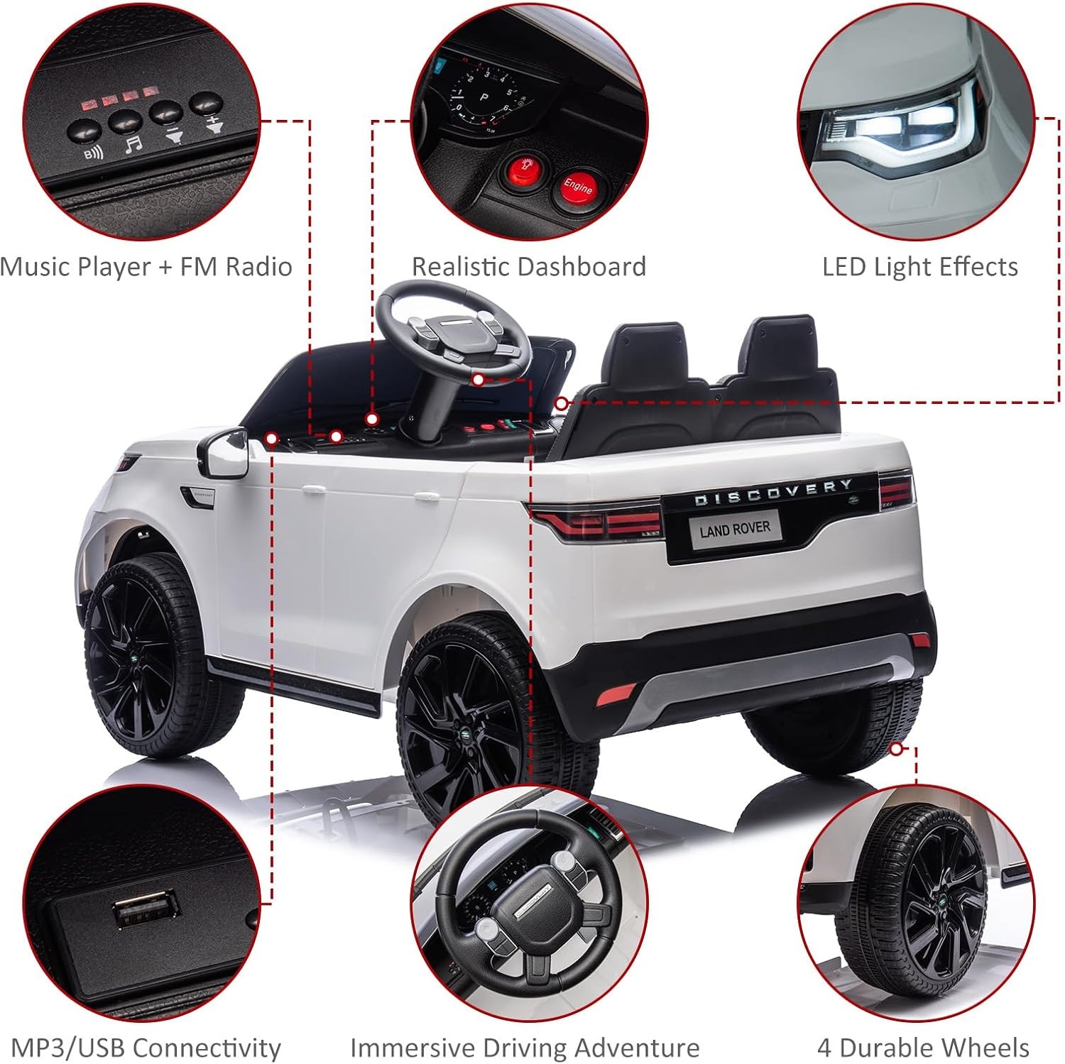 12V Land Rover Licensed Electric Car for Kids Parental Remote Fun Outdoor Toy