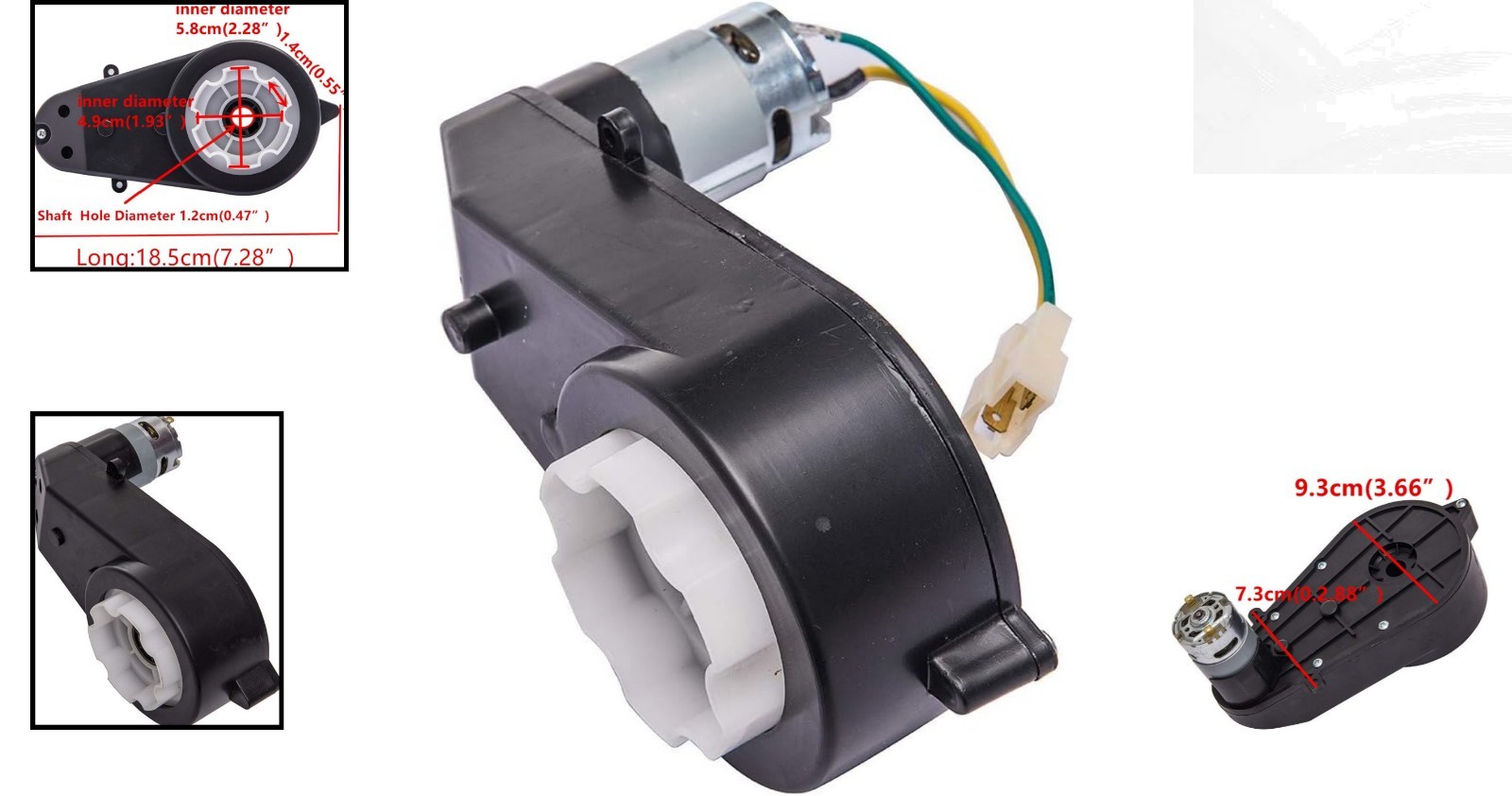 Easy-Install 550 12V 40000 RPM Gearbox for Kids Ride-On Toys and Motorcycles