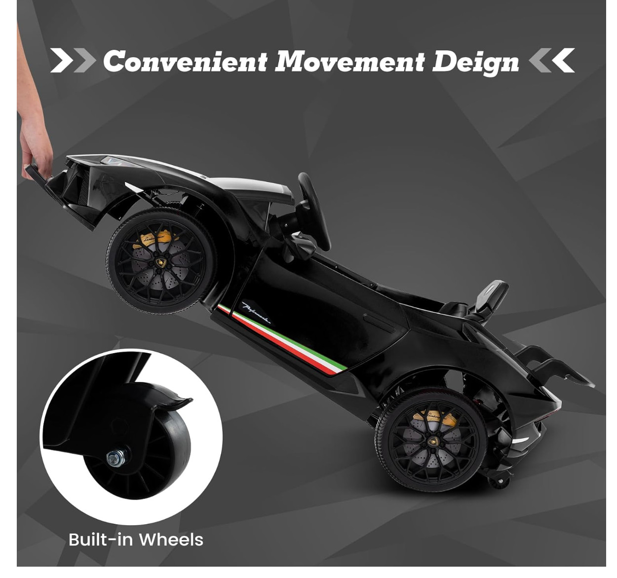 Lamborghini Huracan Ride on Car by INFANS, 12V Kids Electric Vehicle Ba