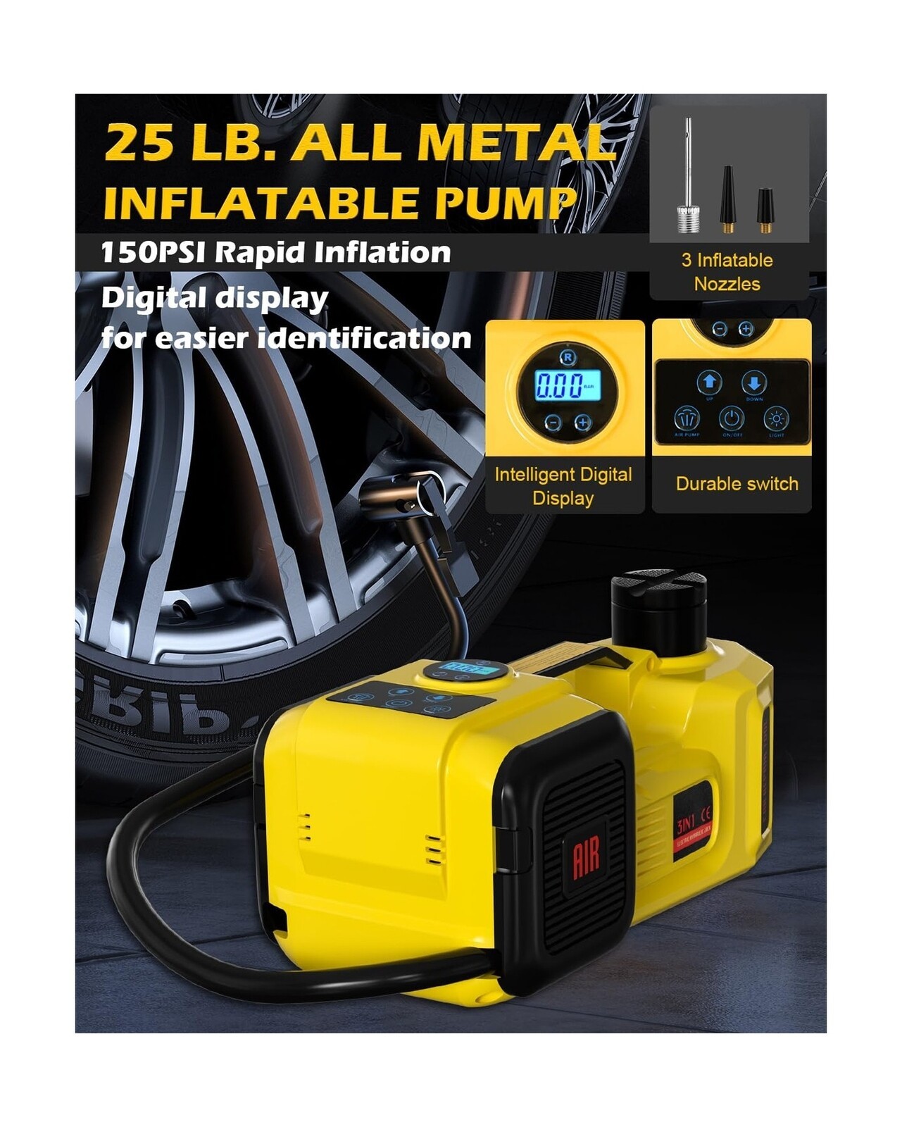Electric Car Jack, 5 Ton 12V Digital Display Electric Jack for Car with E-Imp…