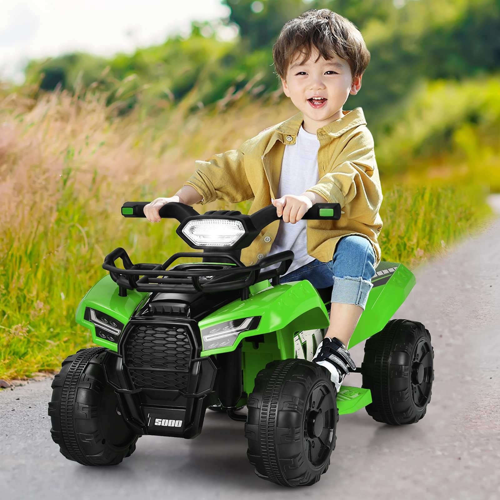 Costzon Kids Atv 6V Battery Powered Electric Vehicle Four Wheeler Quad