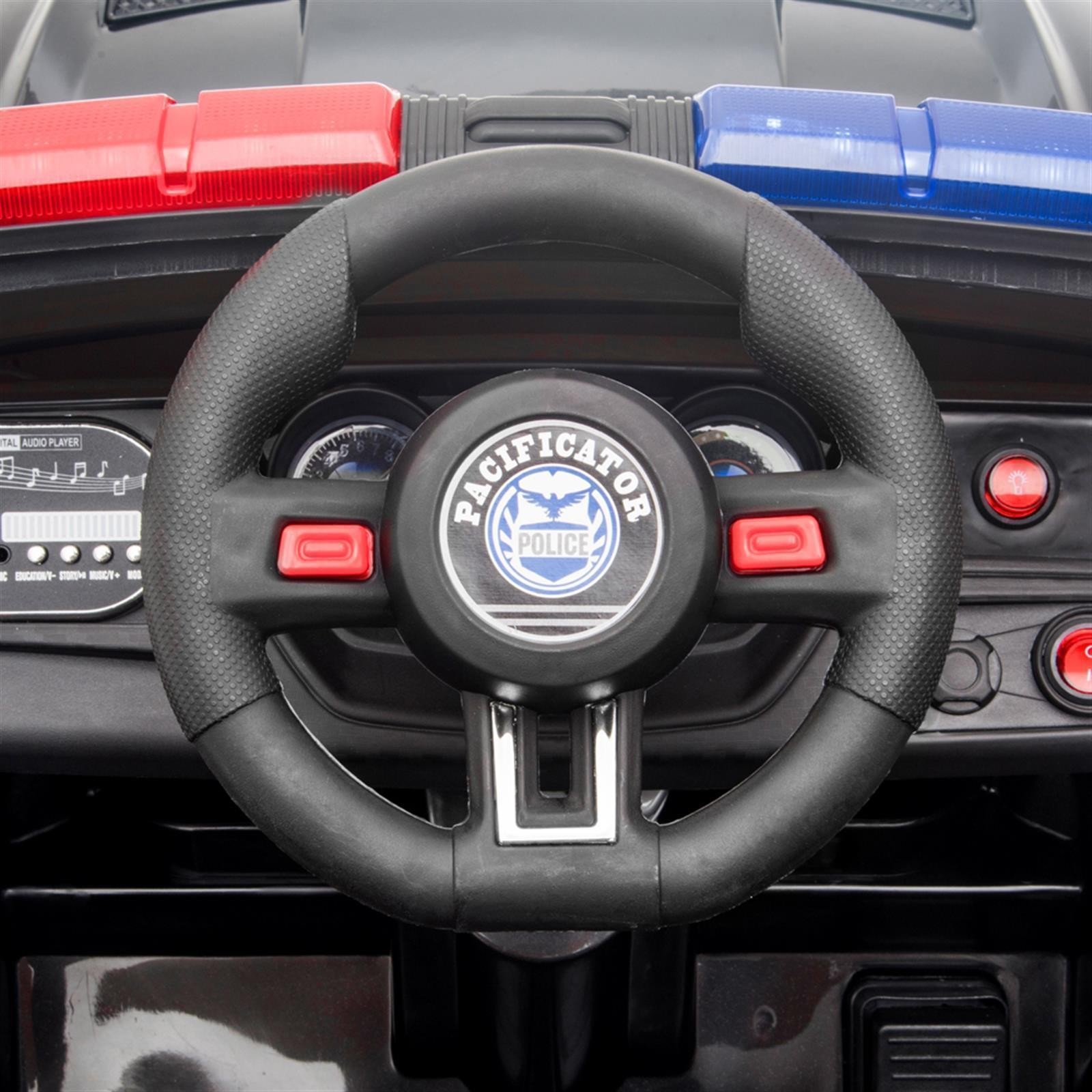 Electric Police Car Kids Ride On SUV Toy RC w/ Remote LED Light for 3 to 8 Ages