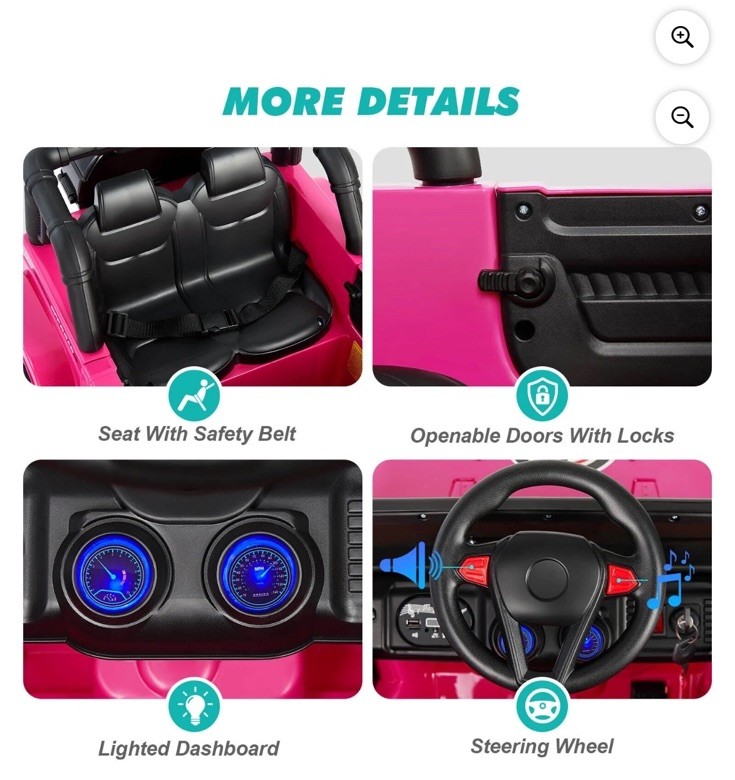 JOYLDIAS Kids Ride on Truck Electric Car w/ Bluetooth Remote Control MP3 Player