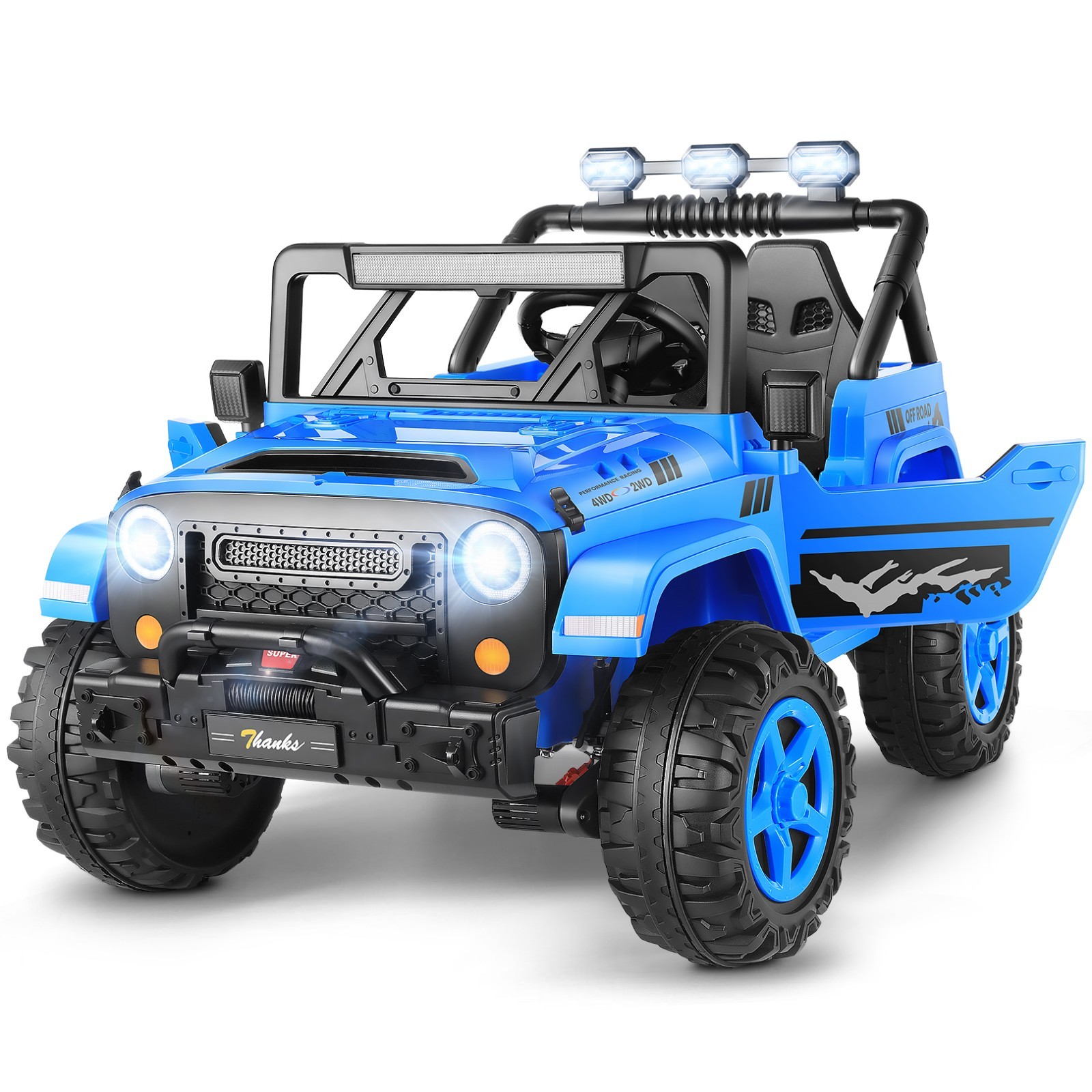 24V Ride on Truck Electric Car W/20 Wide 2 Seater, LED Light and Remote Control