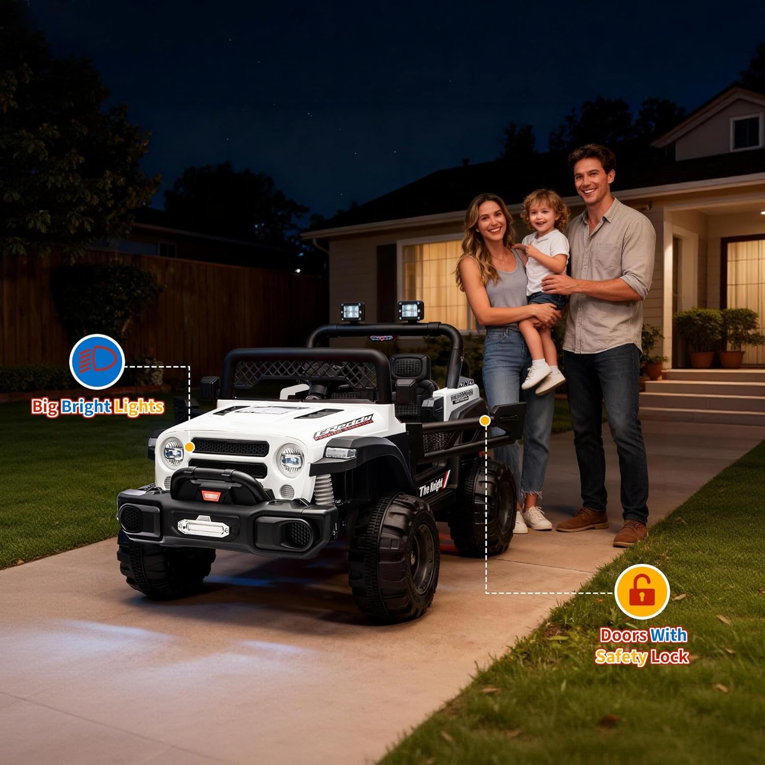12V Kids Ride On Truck Car Electric Vehicle Remote Control LED Lights Music Gift
