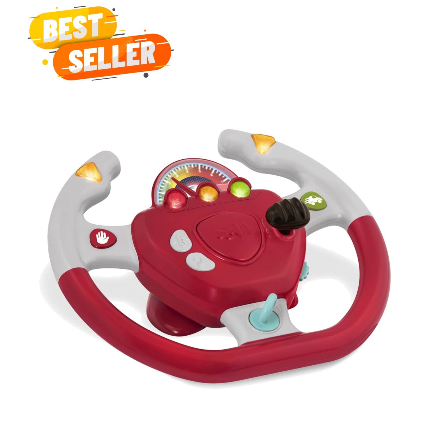Geared to Steer: Portable Car Toy Steering Wheel with Lights & Sounds for Kids