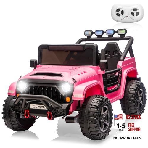 Kids 24V 2-Seater Electric Ride On Car, 4×4 Ride On Truck w/Remote Pink