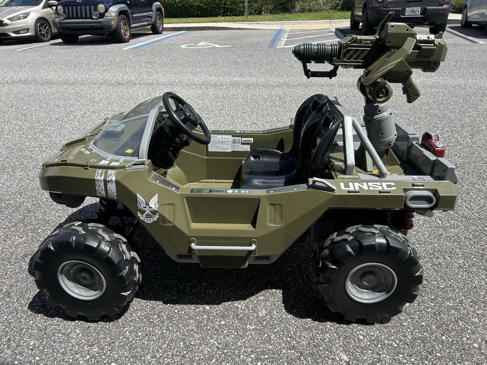 Microsoft Halo Warthog UNSC Battery Powered Ride-On Vehicle, 2 Seats, Turret