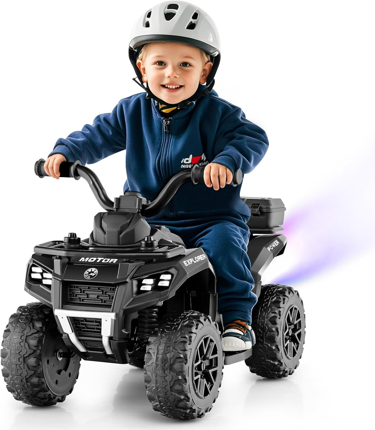 Kids ATV with Spray Function, Remote Control, Storage Trunk, 6V Toddler Ride on