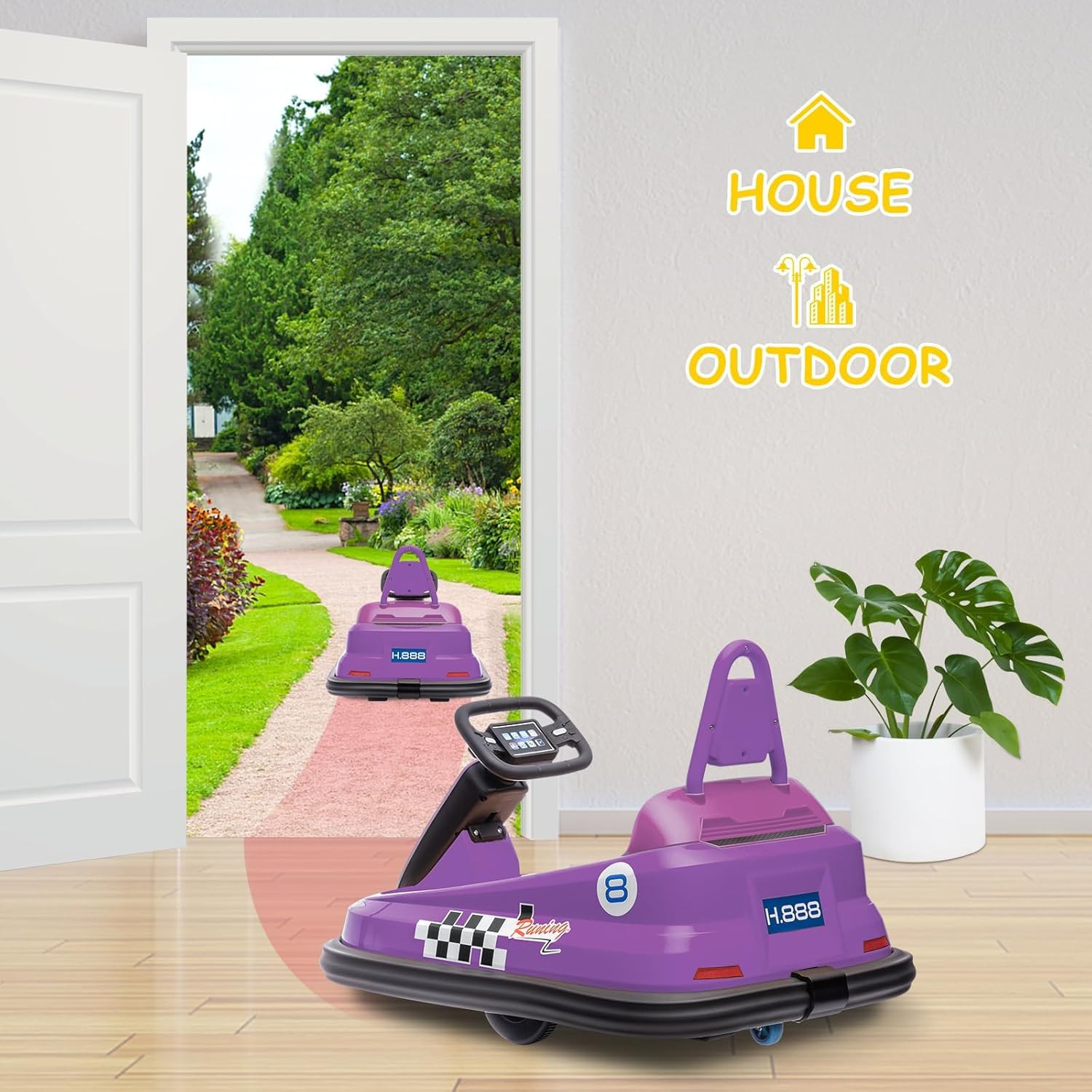 6V Bumper Car for Toddlers, Electric Ride on Toys for Kids with 360 Degree Spin,
