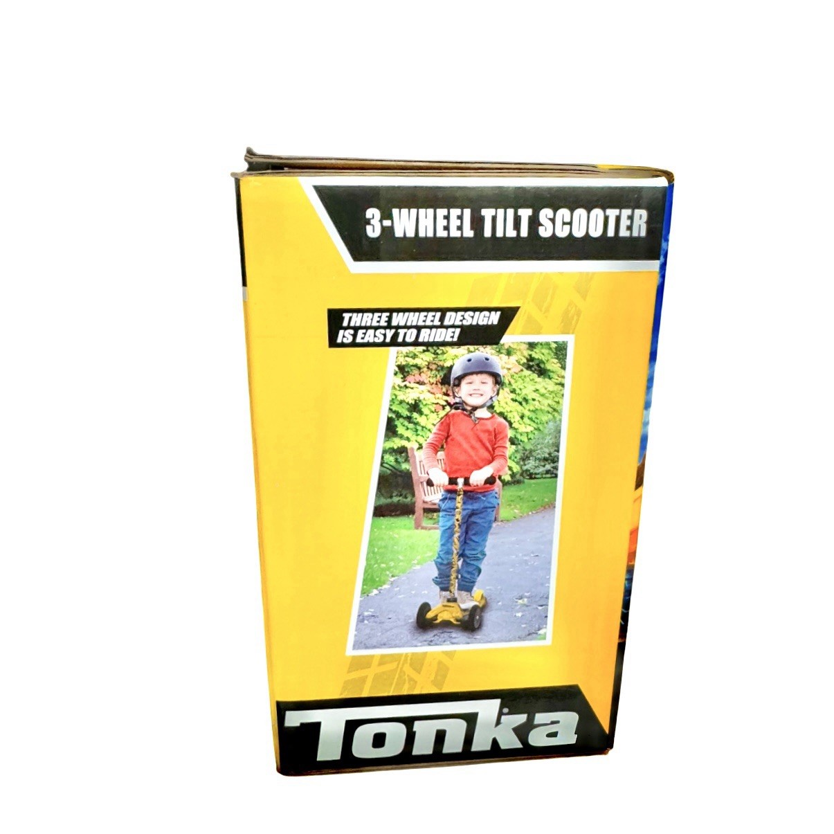 Tonka 3 Wheel Tilt N Turn Outdoor Scooter RARE Cars John Deer Yellow Age 3+ NIB