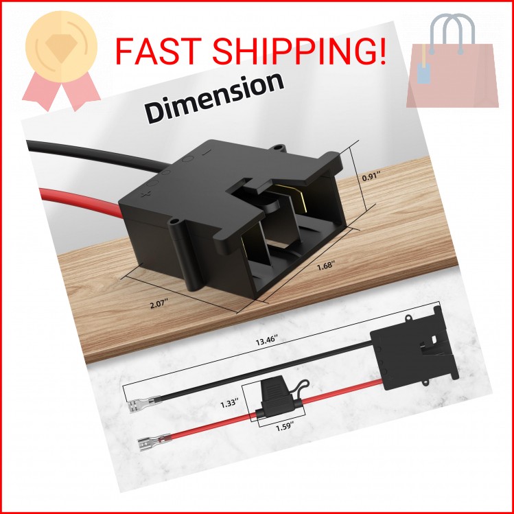 RVBOATPAT Replacement Wire Harness Connector 12 Volt Power Wheels Battery with 1