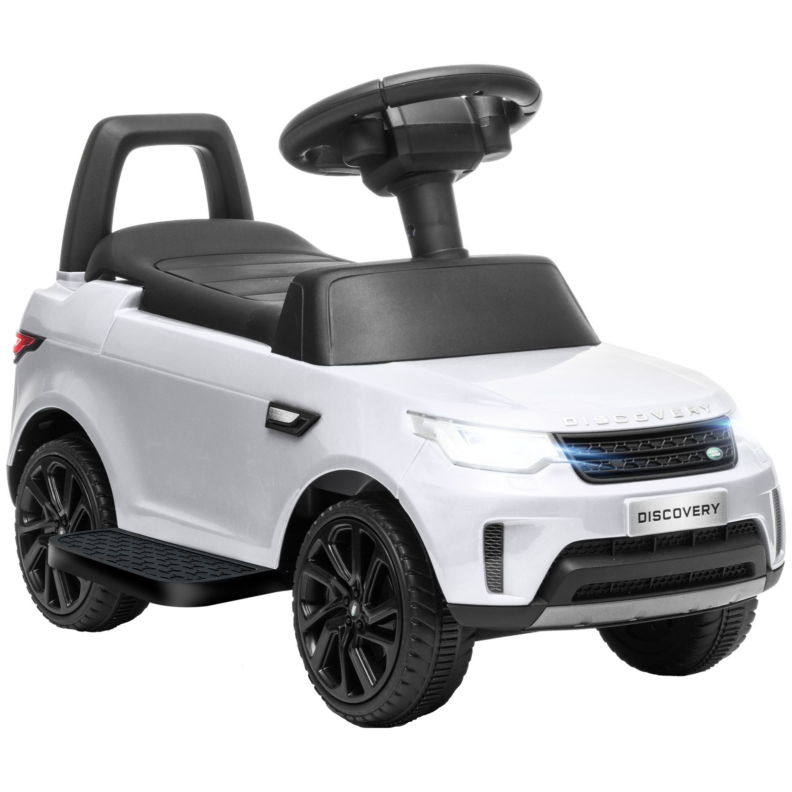 2 in 1 Land Rover Licensed 6V Ride On Car, Sliding Car, White
