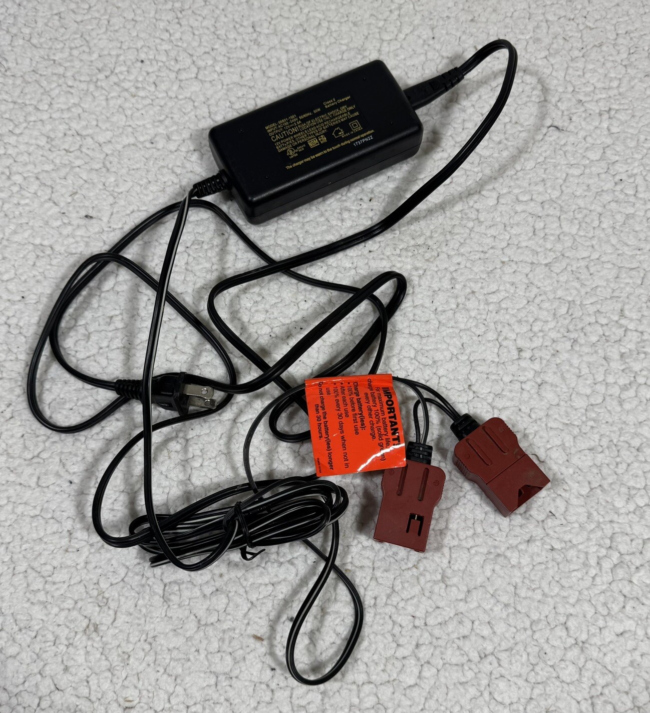 Power Wheels 12V Quick Charger – Model # 00801-1501 UNTESTED