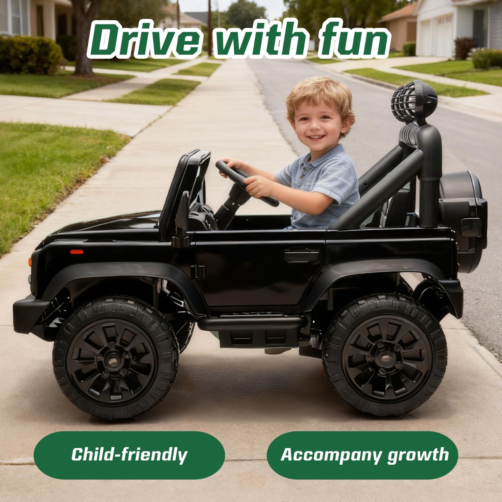 24V Kids Ride On Car Licensed Land Rover Defender w/Remote,ELectric Toys, Black