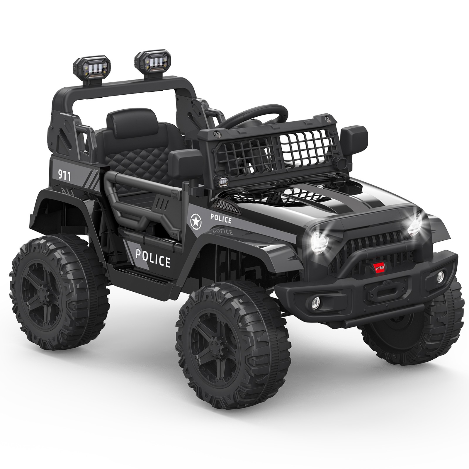 Black Kids Electric Ride on Car Toys 12V with Remote Control for Kids 3-8