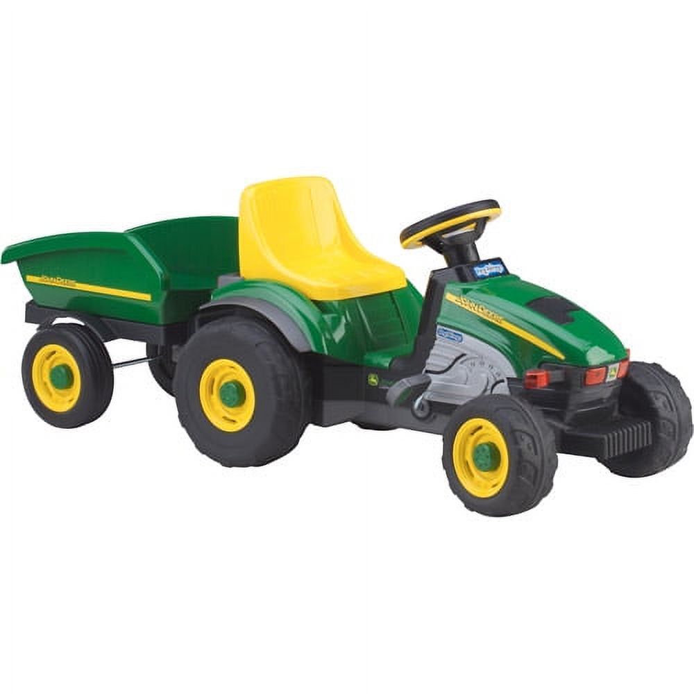 Peg Perego John Deere Farm Tractor and Trailer Pedal Ride-On Toy for Kids